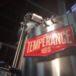 Temperance logo on a brew tank