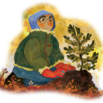 Illustration of child planting a tree